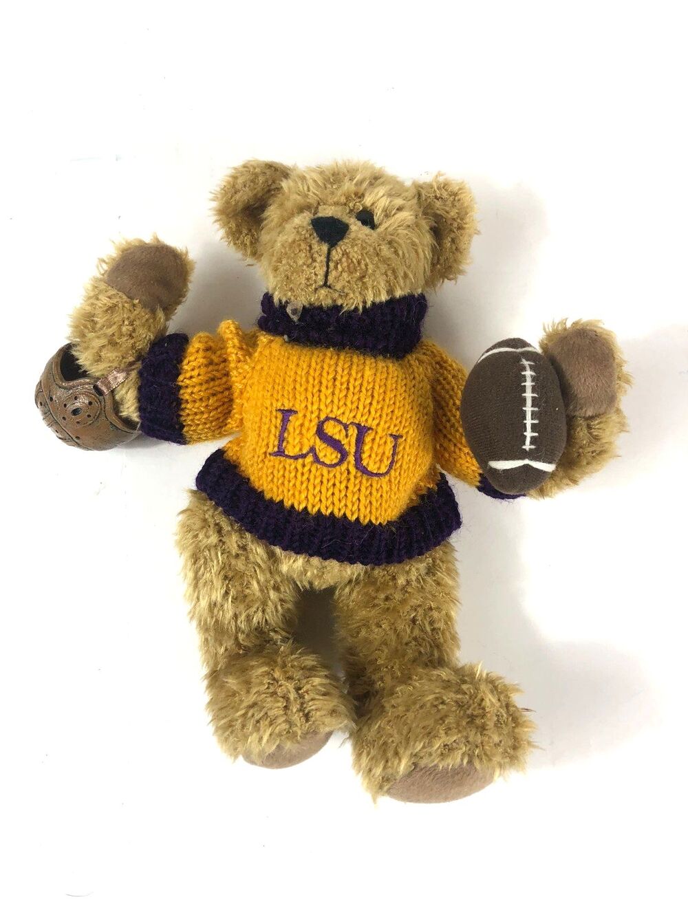 Vintage LSU Football Ridgewood Collectables Teddy Bear Plush 11”  Purple Gold